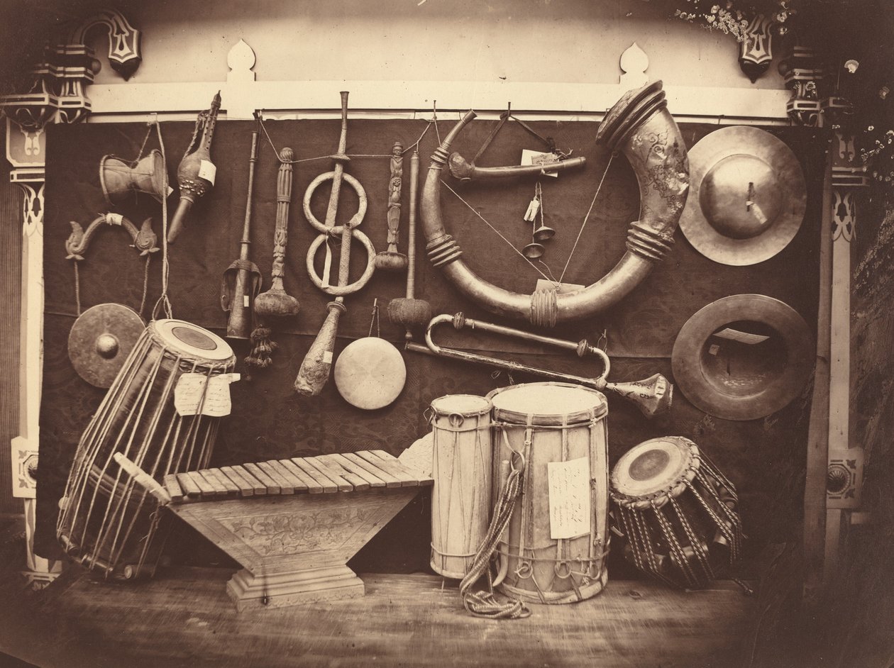 Stilleben av musikkinstrumenter, ca. 1863. av Edmond Lebel