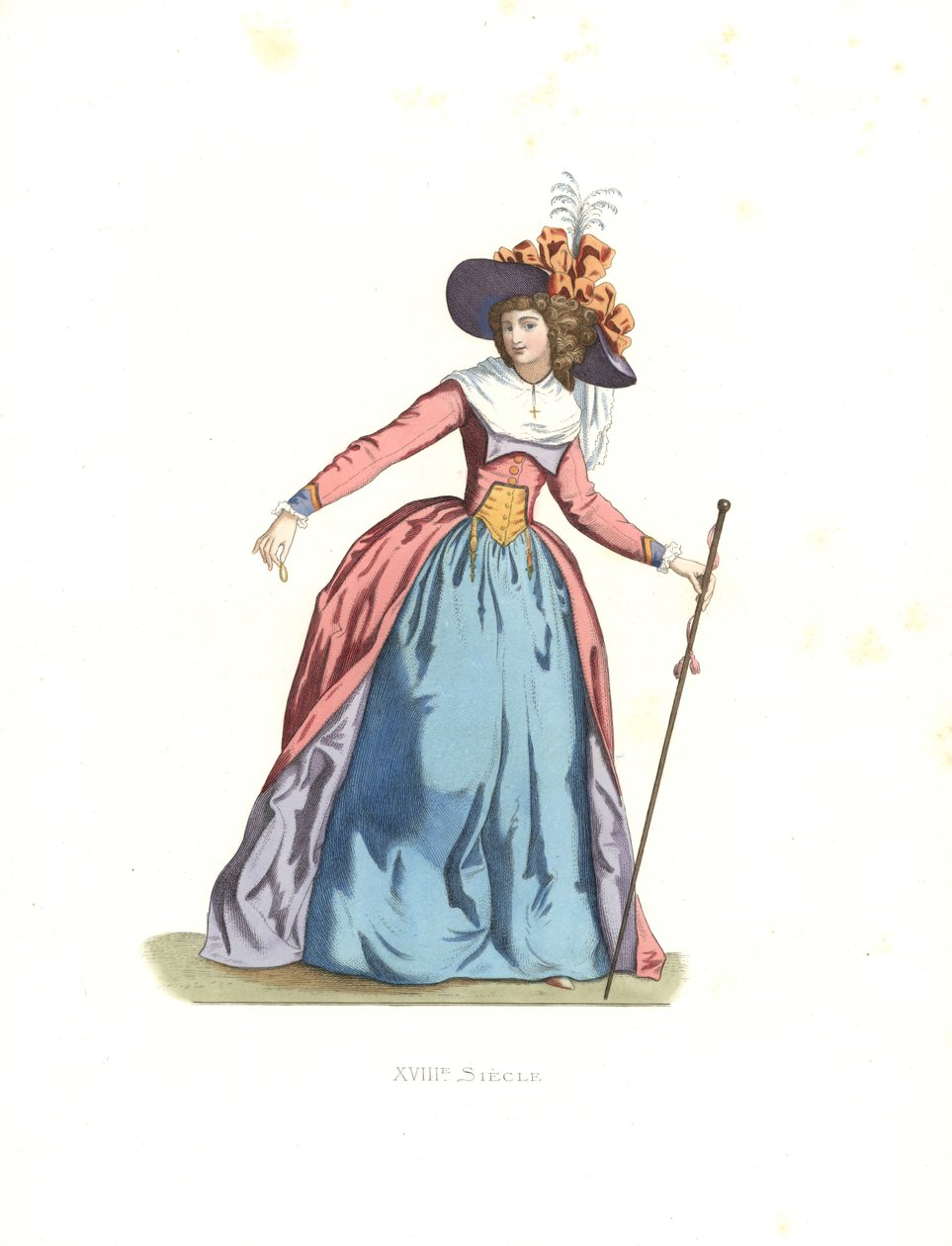 Fasjonabel kvinne, Frankrike av Edmond Lechevallier Chevignard