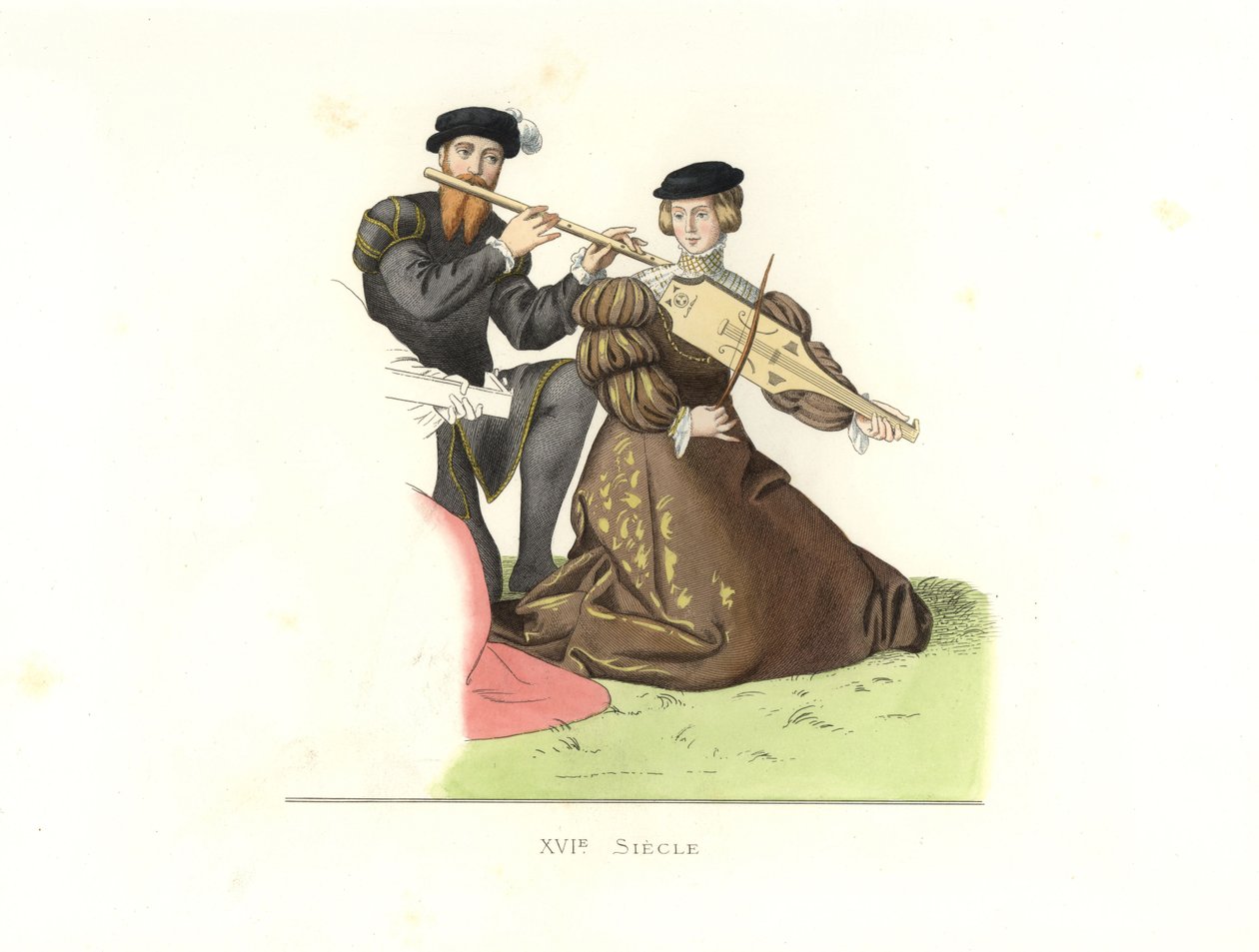 Gentleman og kvinne, England av Edmond Lechevallier Chevignard