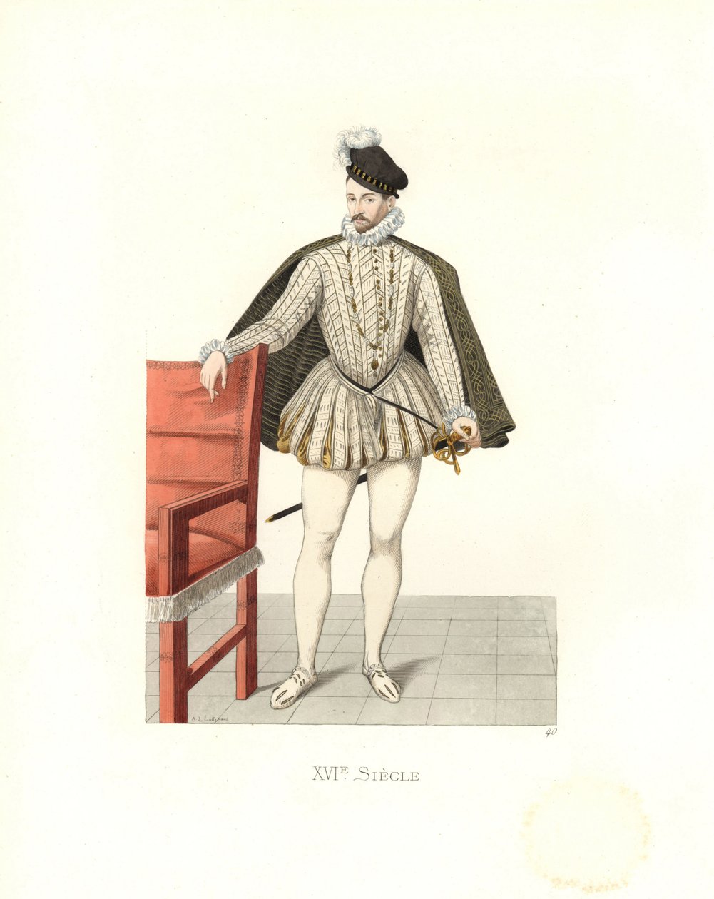 Kong Charles IX av Frankrike (1550-1574) (gravering) av Edmond Lechevallier Chevignard