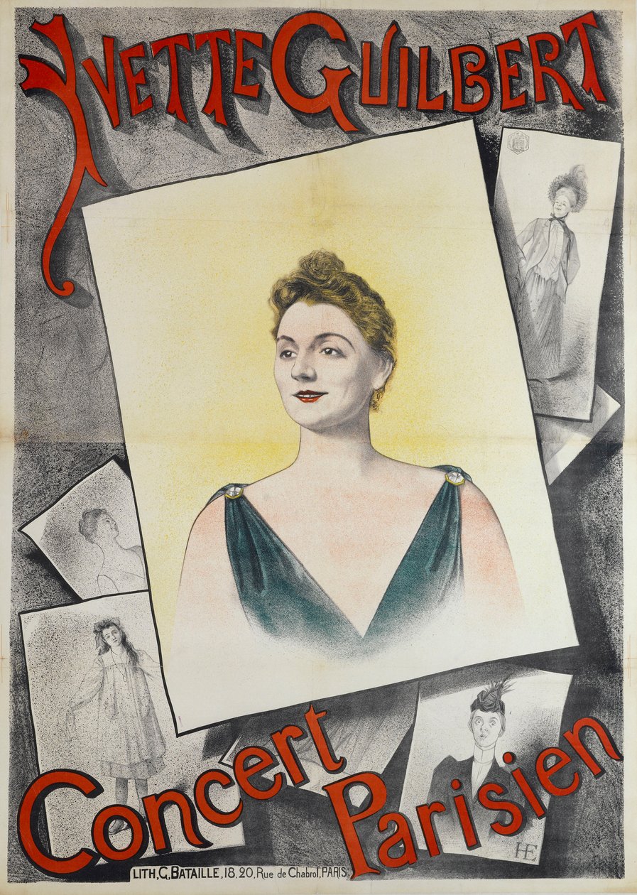 Yvette Guilbert Pariserkonsert, 1890. av Edmond Marie Höner