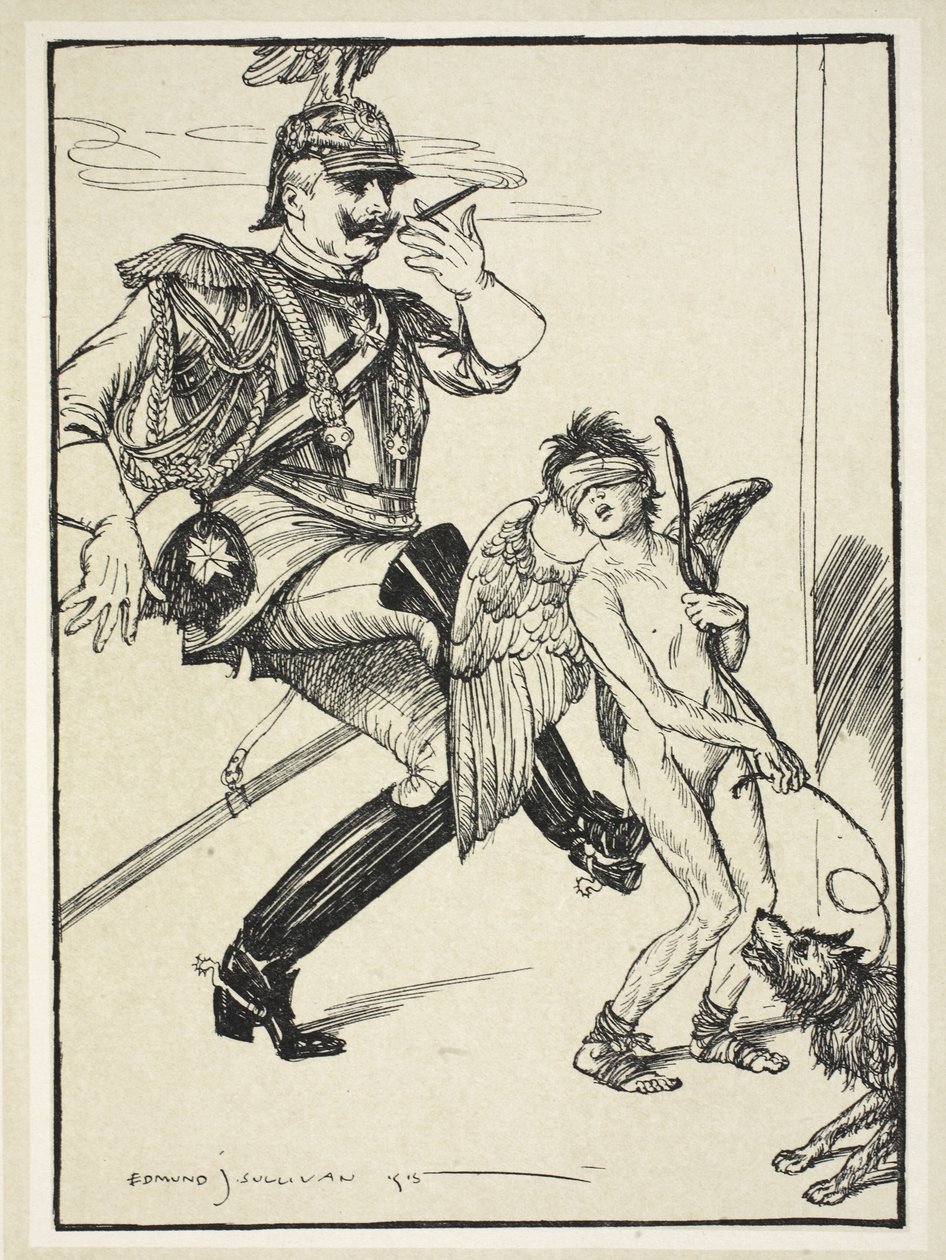 Kan du ikke se at jeg kommer, illustrasjon fra The Kaiser's Garland av Edmund J. Sullivan, pub. 1916 av Edmund Joseph Sullivan