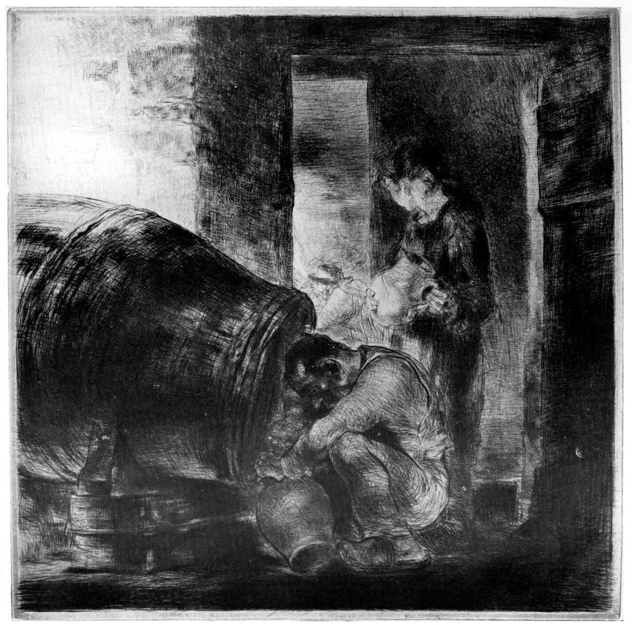 The Cider Barrel, 1929 av Edmund Blampied
