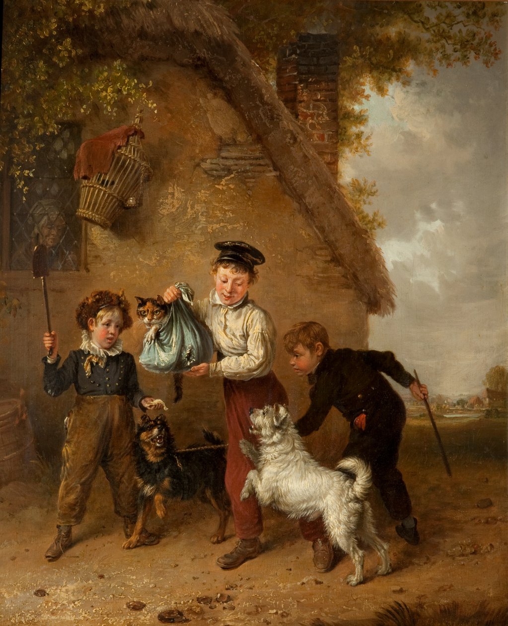 Mischief (olje på panel) av Edmund Bristow