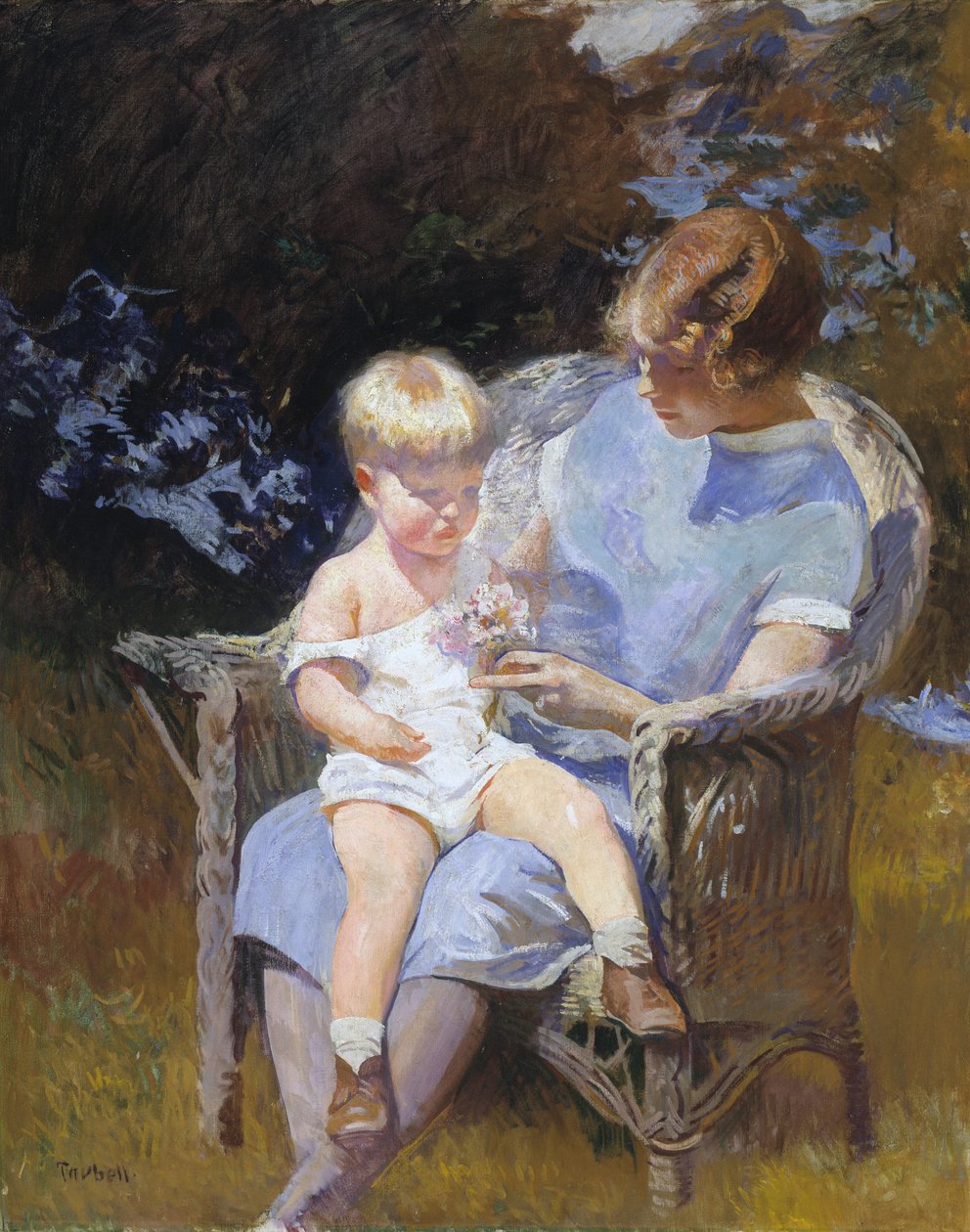 Marjorie og Lille Edmund, 1928. av Edmund Charles Tarbell