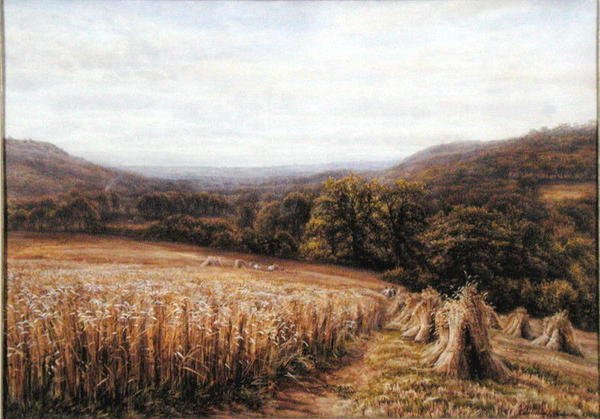 Harvest Time nær Ashburton av Edmund George Warren
