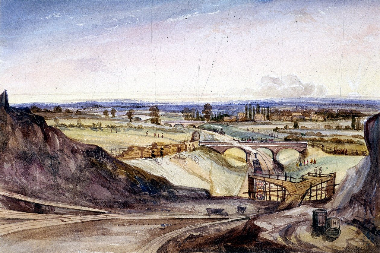 Generell utsikt over Hampstead, London, 1837 av Edmund Marks
