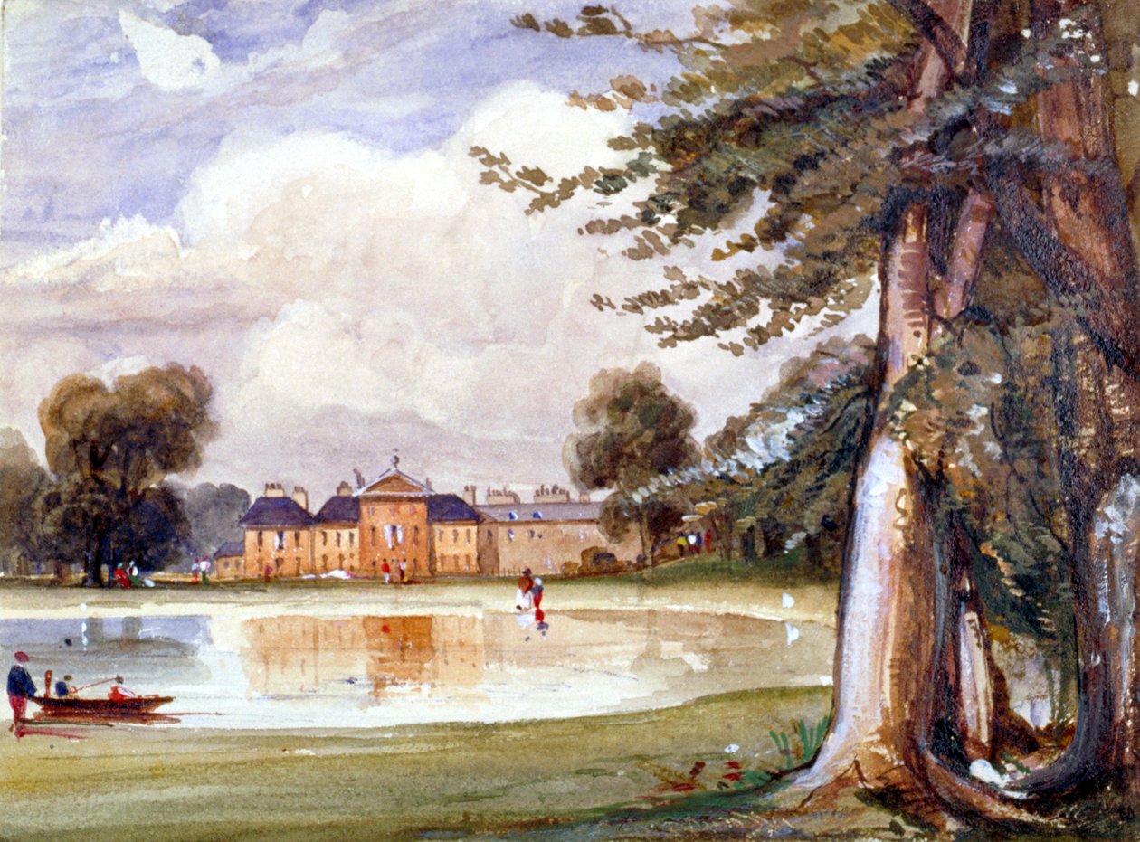 Utsikt over Kensington Palace, Kensington, London, c1840 av Edmund Marks