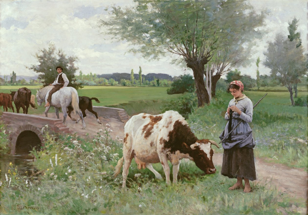 Den velholdte kua, 1890 av Edouard Debat Ponsan