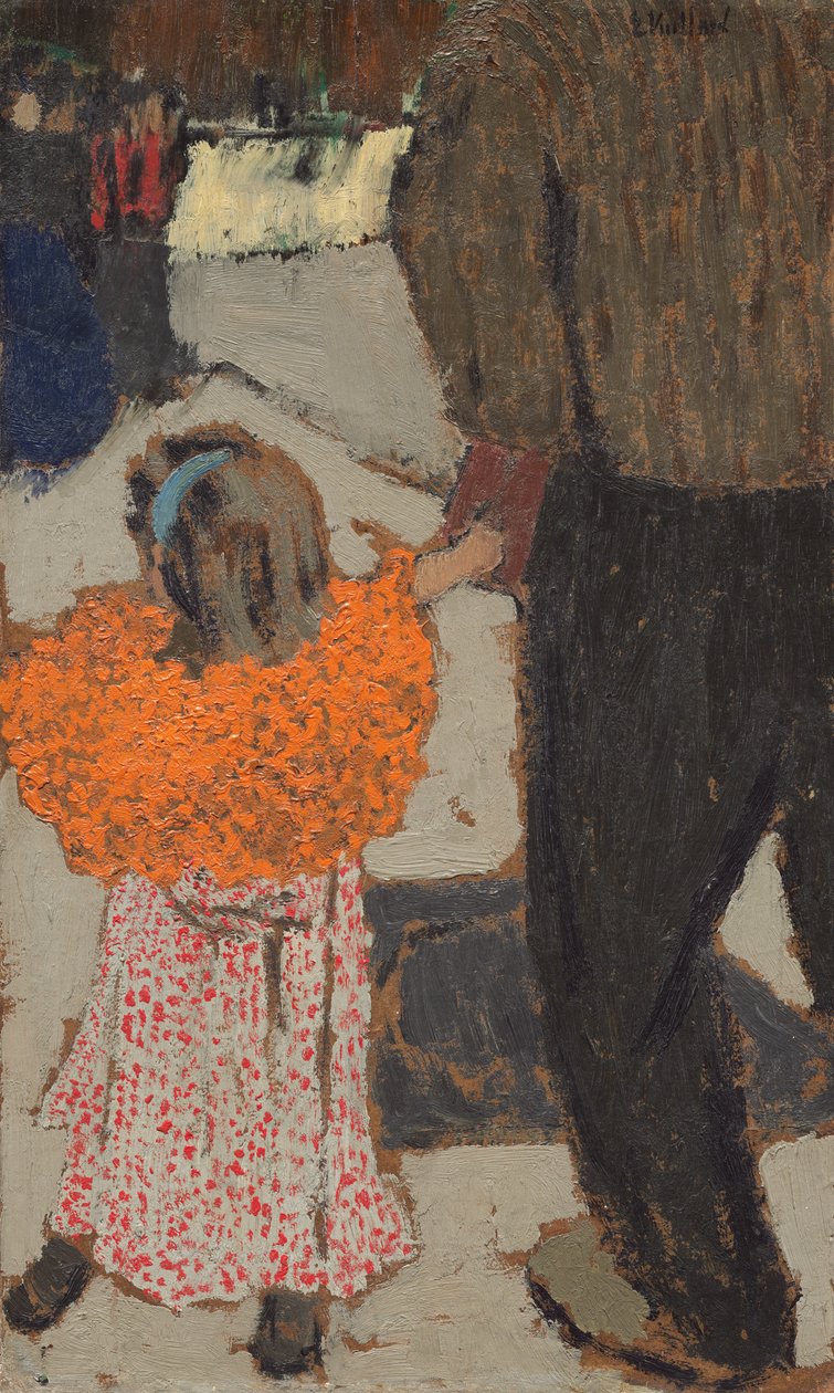 Barn som bærer et rødt skjerf av Edouard Vuillard