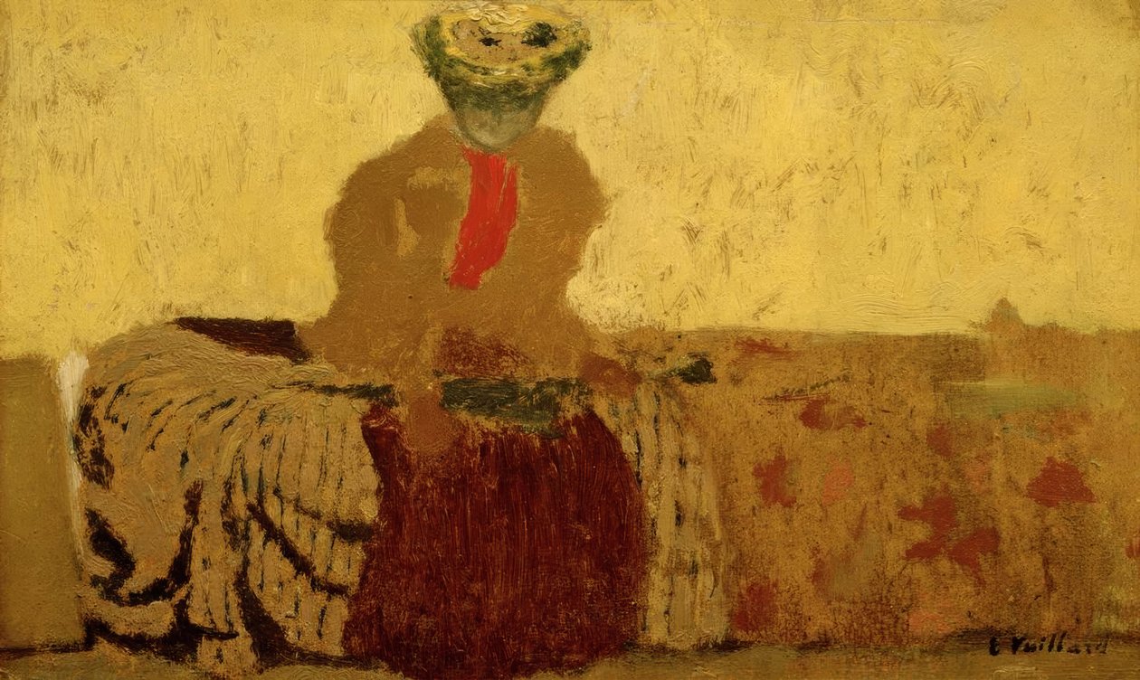 Kvinne med rødt slips av Edouard Vuillard