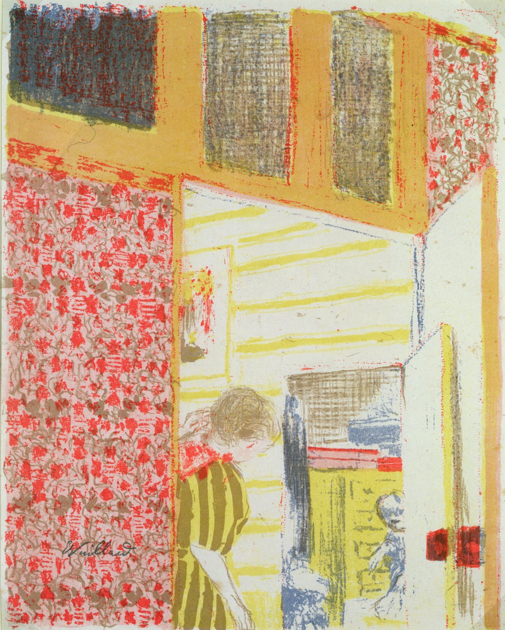 Interiør i Shades of Pink III av Edouard Vuillard