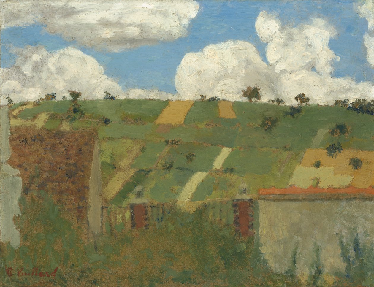 Landskapet i Ile-de-France, ca. 1894 (olje på papp) av Edouard Vuillard