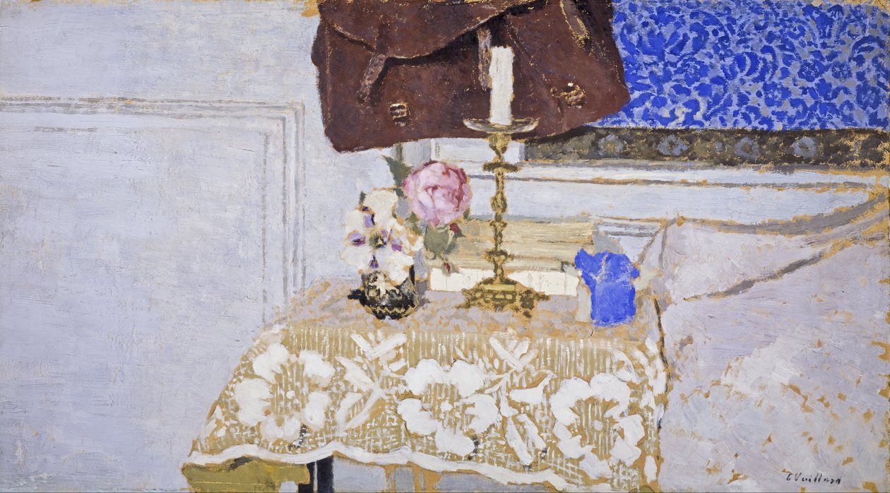 Stilleben med lysestake (lysestaken) av Edouard Vuillard