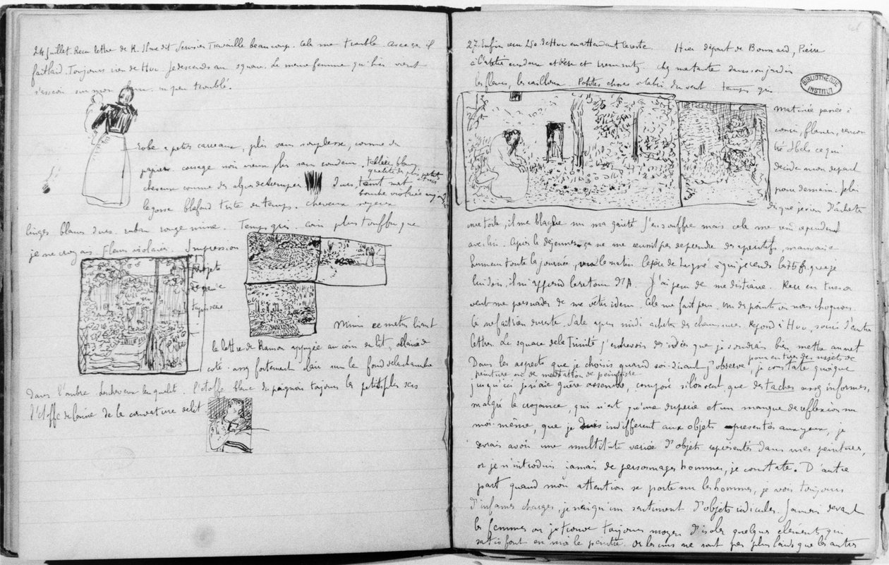Sider fra Edouard Vuillards dagbok, 1890-1940 (penn og blekk på linjert papir) av Edouard Vuillard