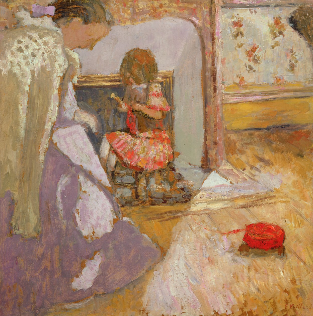 Den røde ullkulen, ca. 1903-05 av Edouard Vuillard