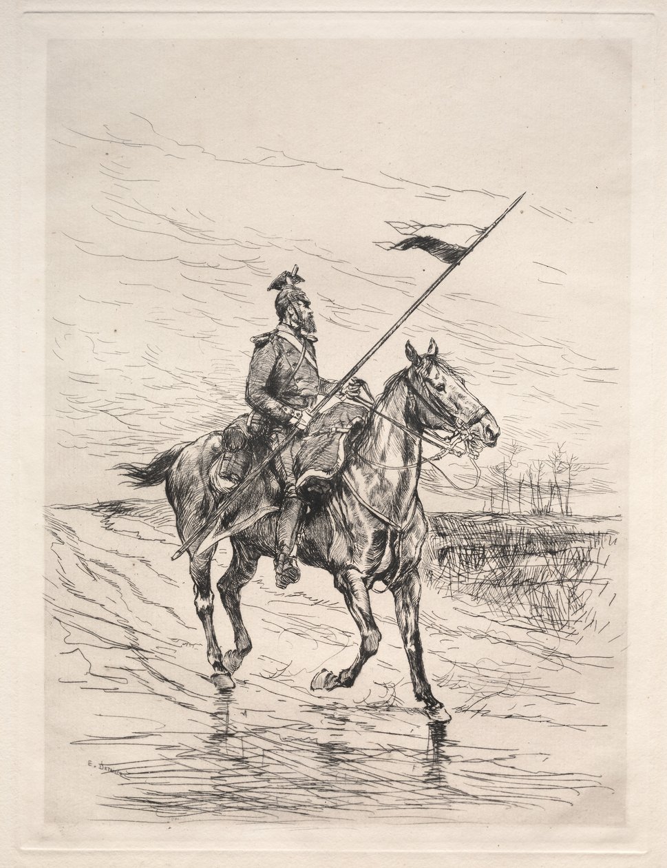En Uhlan. av Jean Baptiste Edouard Detaille