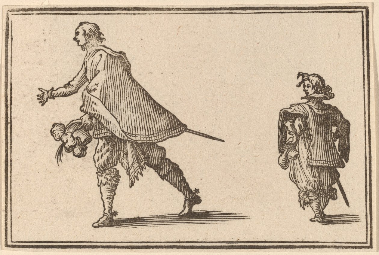 Gentleman og hans side av Edouard Eckman after Jacques Callot