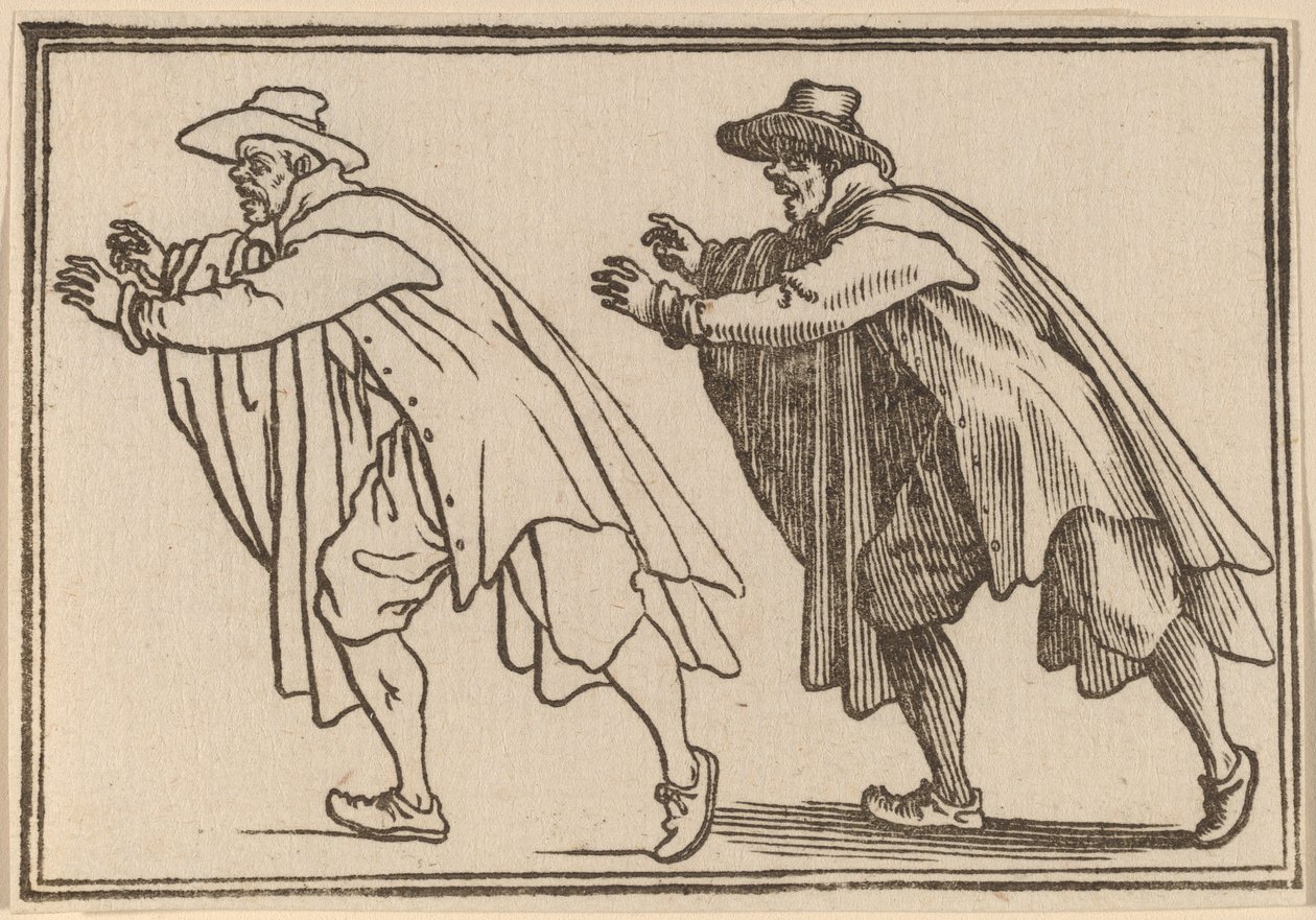 Mann som beveger seg brått av Edouard Eckman after Jacques Callot