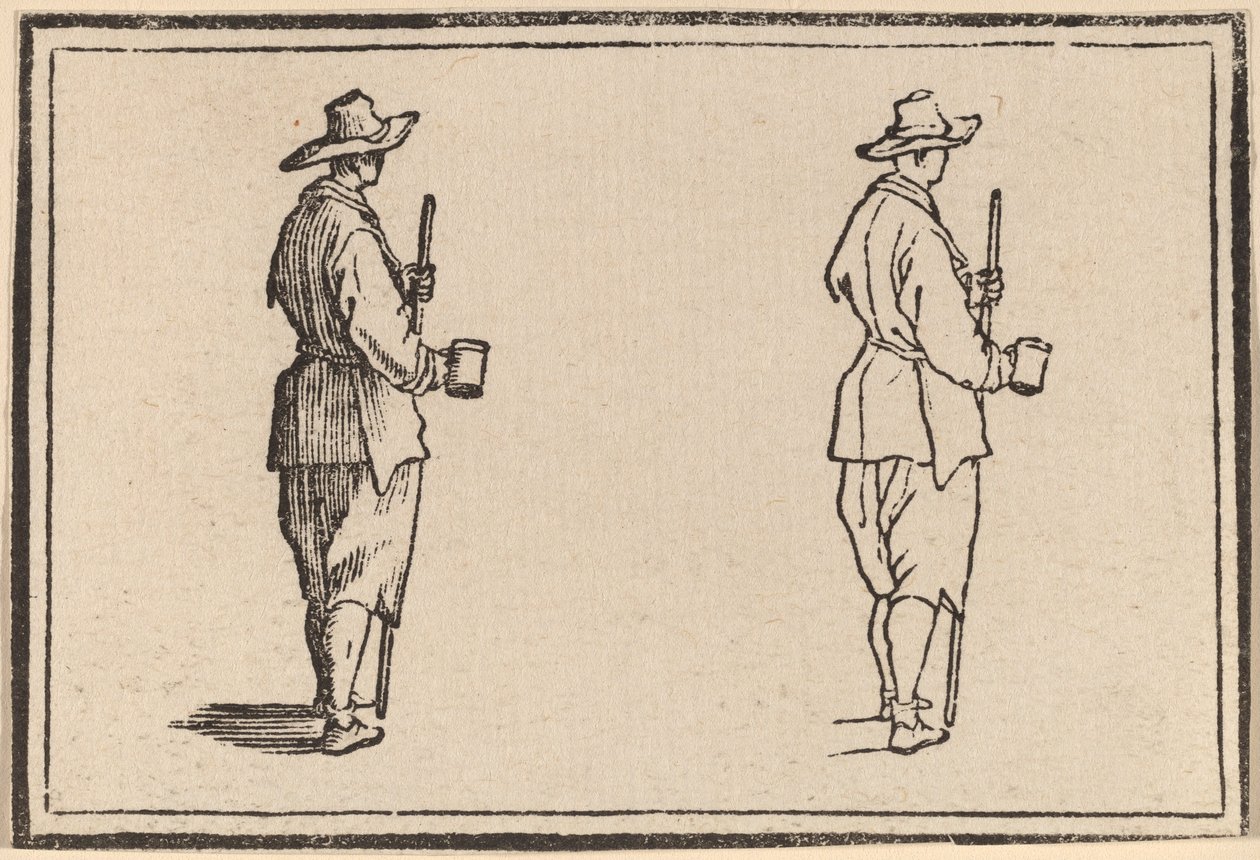 Bonde med en kopp av Edouard Eckman after Jacques Callot