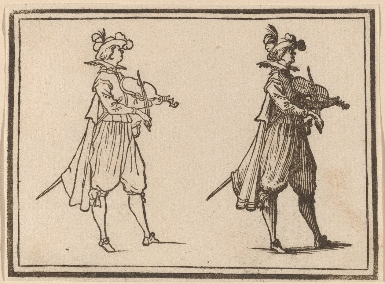 Fiolinist av Edouard Eckman after Jacques Callot