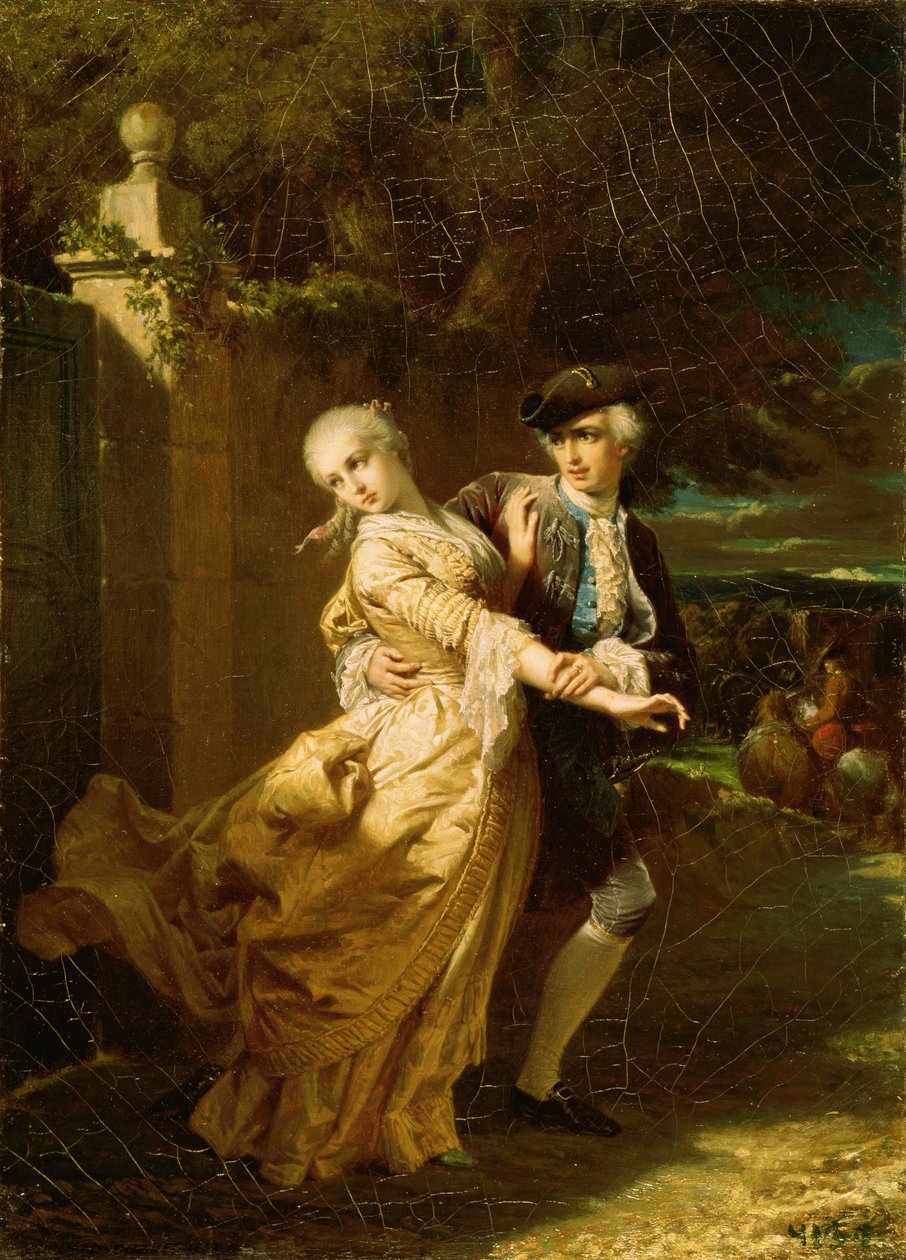 Lovelace bortfører Clarissa Harlowe av Edouard Louis Dubufe