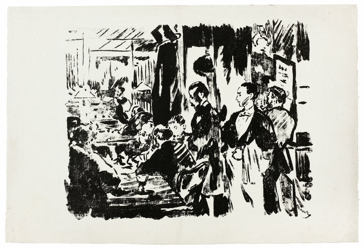 På kaféen (upublisert tallerken) av Édouard Manet