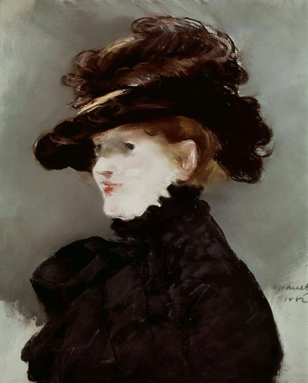 Méry Laurent i en svart hatt, 1882. av Édouard Manet