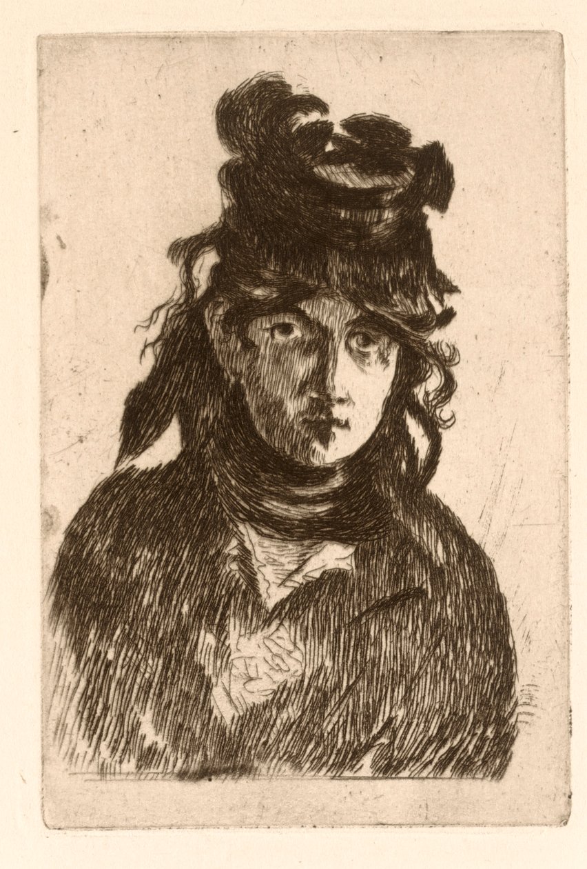 Portrett av Berthe Morisot. av Édouard Manet
