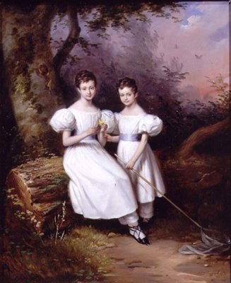 Portrett av to barn av Edouard Pingret