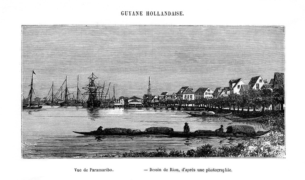 Paramaribo, Republikken Surinam, 1800-tallet av Edouard Riou
