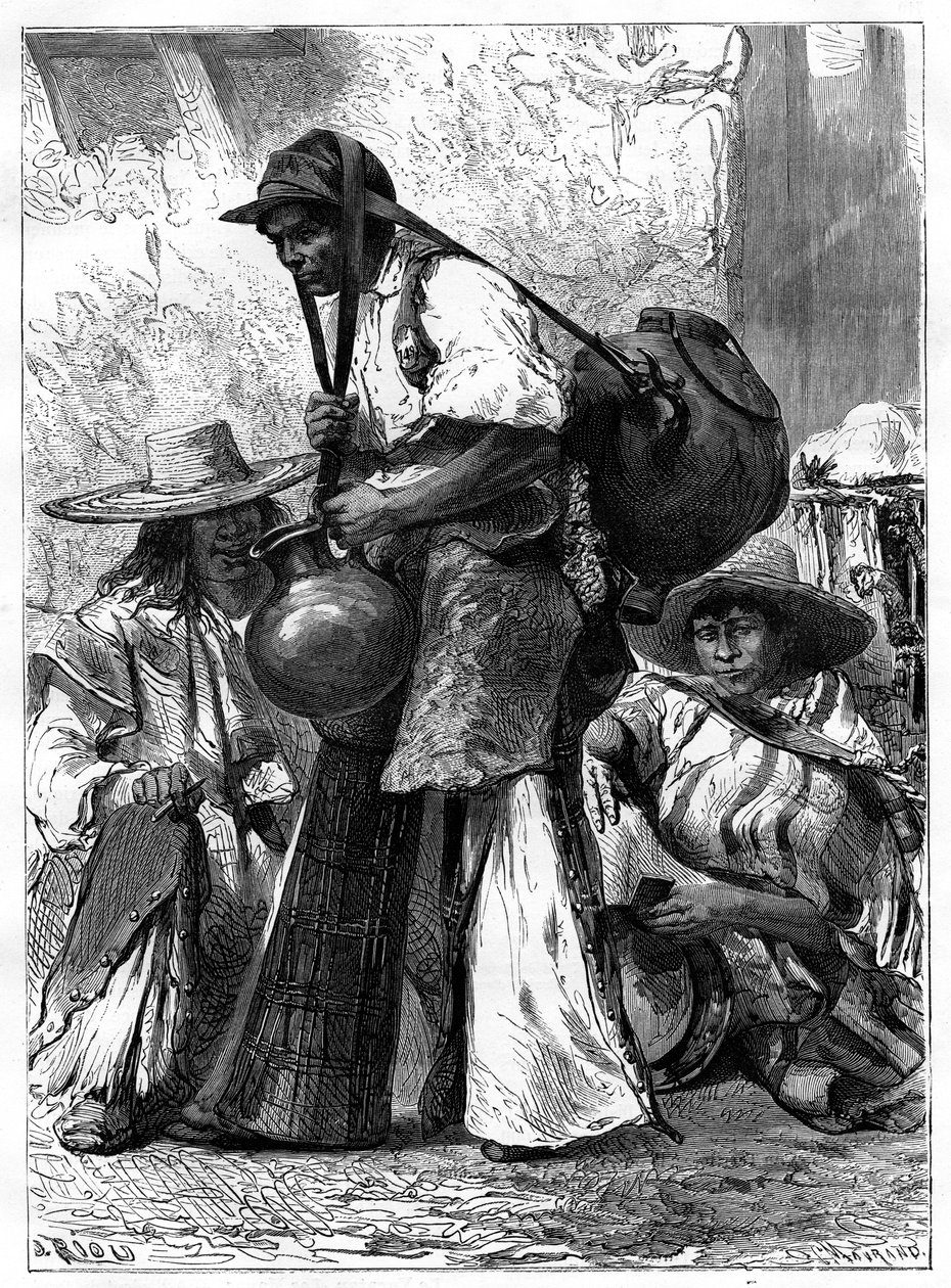 Vannselger, Mexico, 1800-tallet av Edouard Riou