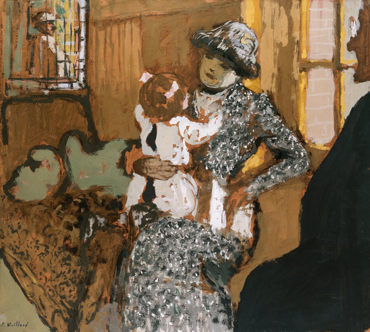 Barn i et hvitt forkle, ca. 1909 av Edouard Vuillard