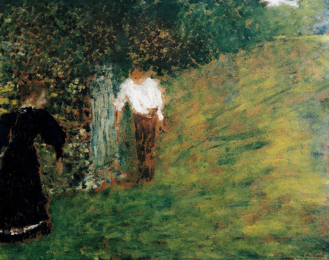 Mann og kvinne nær et tre av Edouard Vuillard