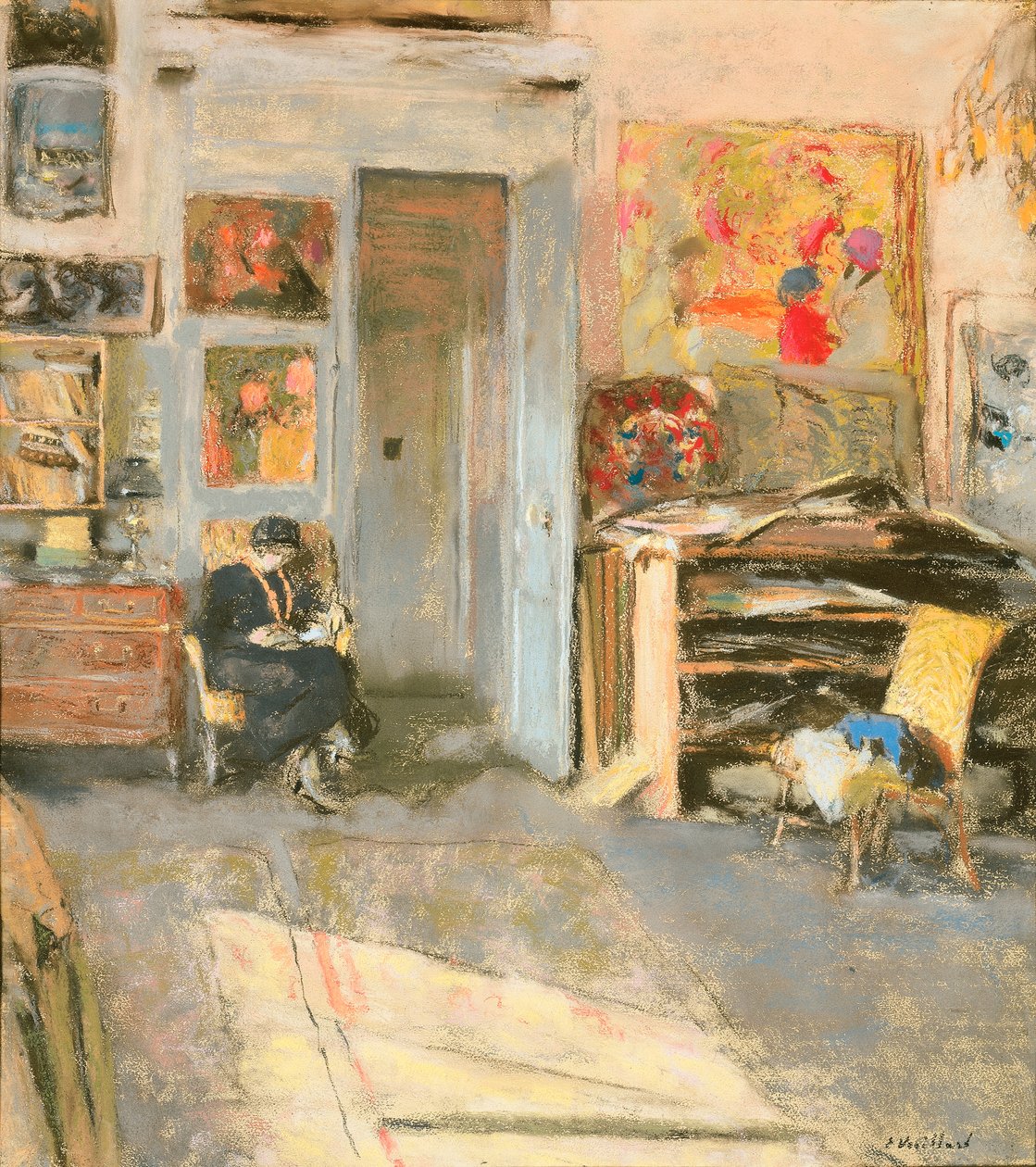 Madame Josse Hessel i Vuillards studio, 1915 av Edouard Vuillard