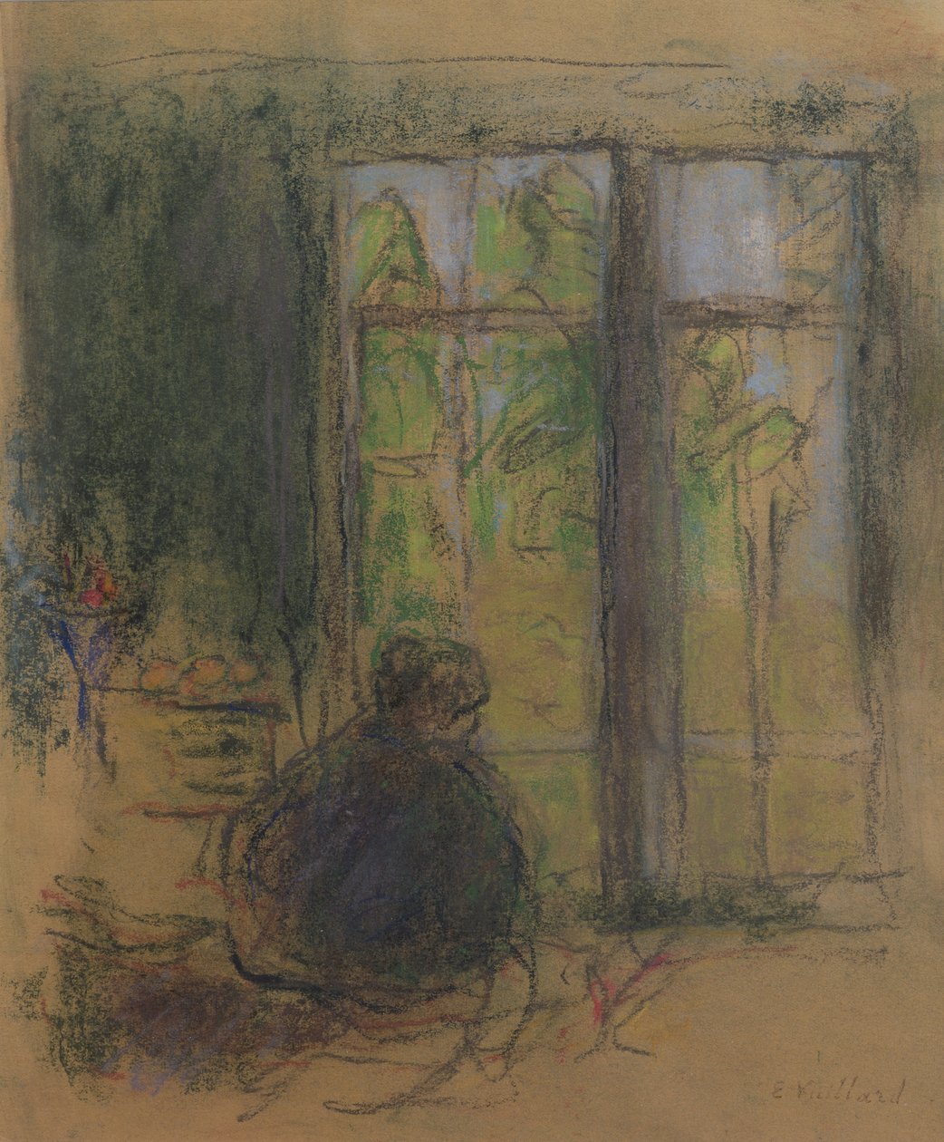 Madame Vuillard ved vinduet, 1915 av Edouard Vuillard
