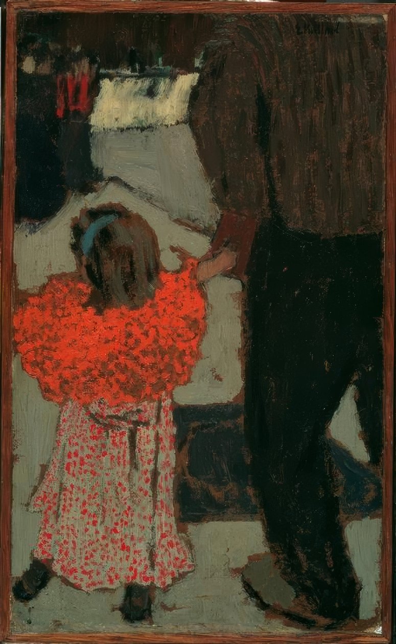 Jente med rødt skjerf av Edouard Vuillard