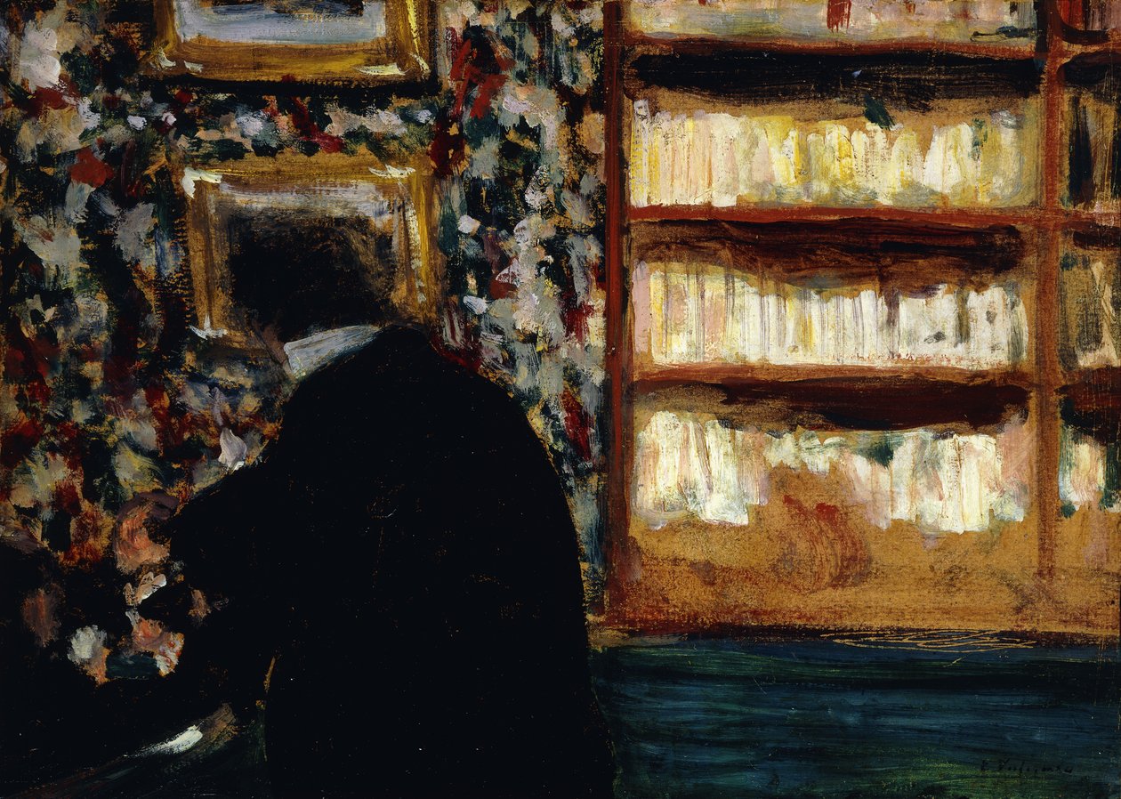 Monsieur Natanson i biblioteket av Edouard Vuillard