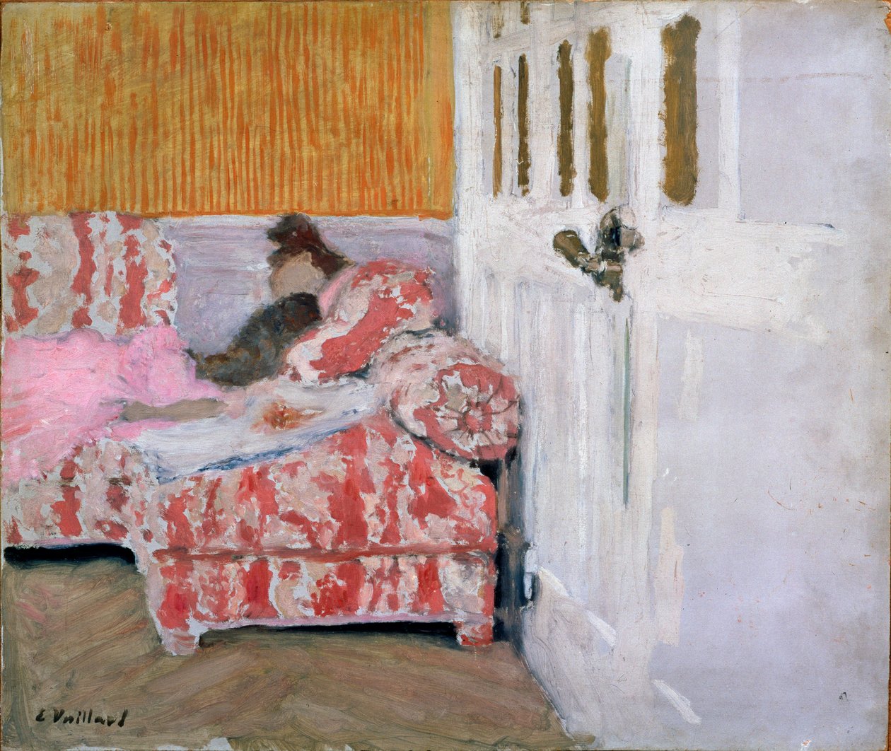 [På sofaen Det hvite rommet, 1890-1893. av Edouard Vuillard