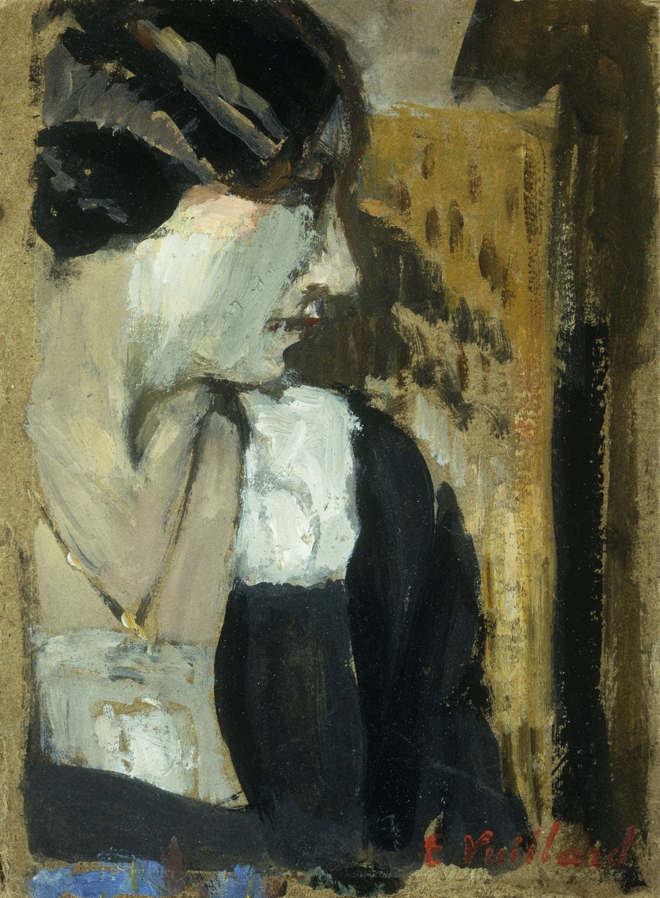Profilen til en kvinne; Profil de Femme, av Edouard Vuillard