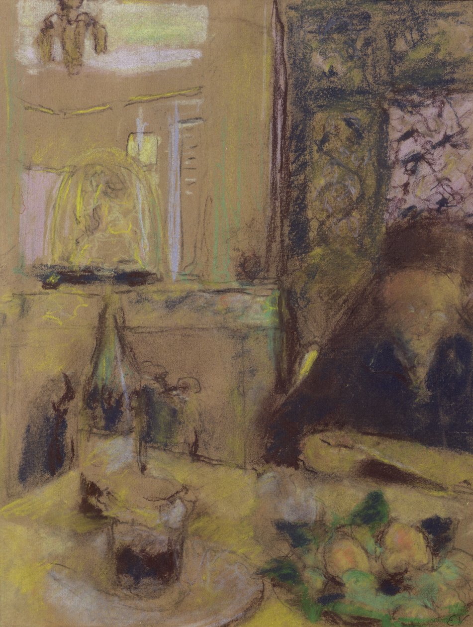 Kunstnerens mor leser (pastell) av Edouard Vuillard
