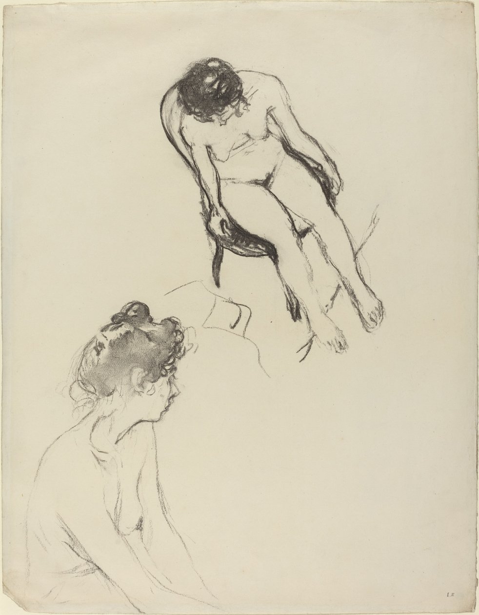 To nakenfigurstudier, muligens 19001905. av Edouard Vuillard
