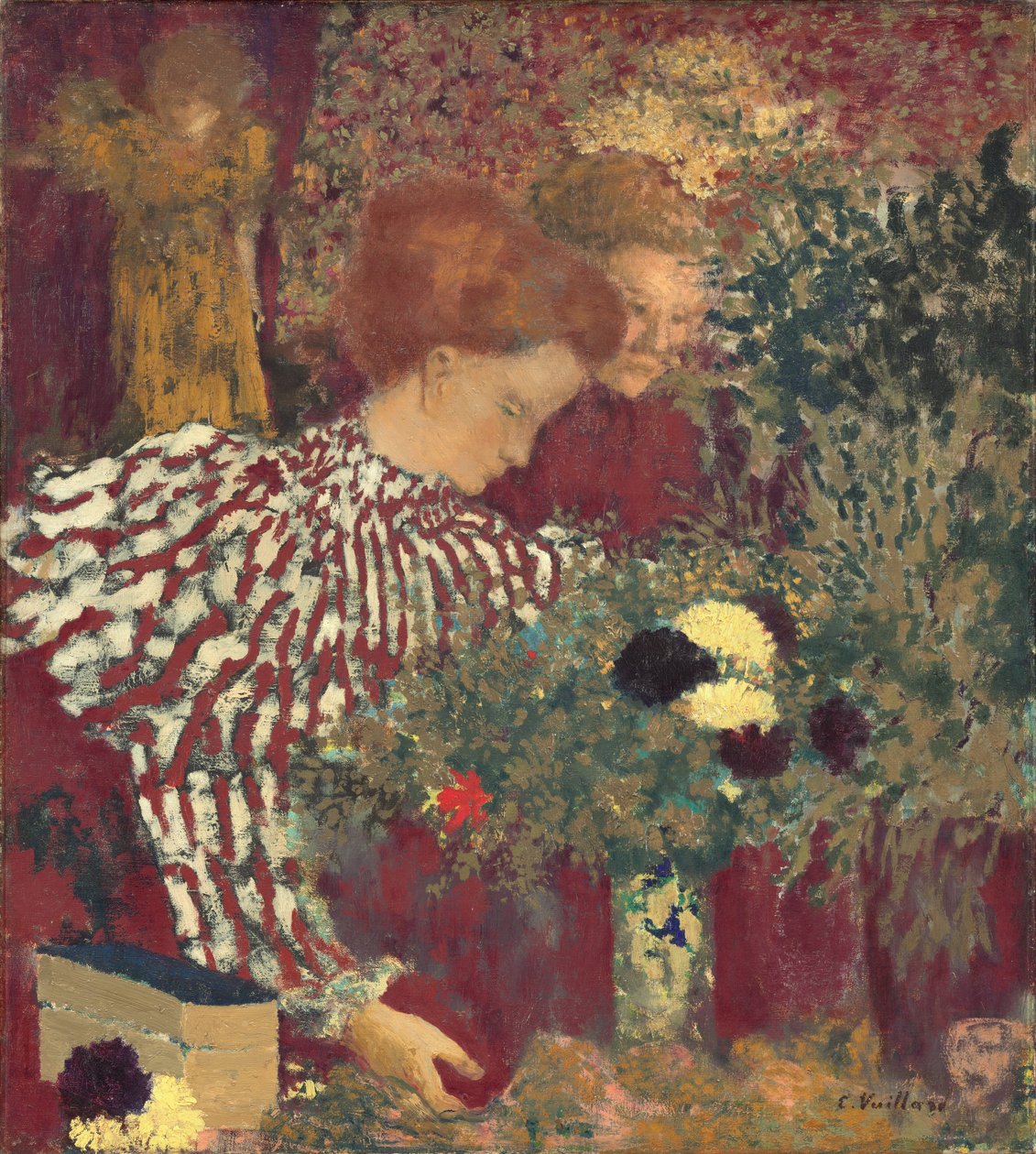 Kvinne i stripet kjole, 1895. av Edouard Vuillard
