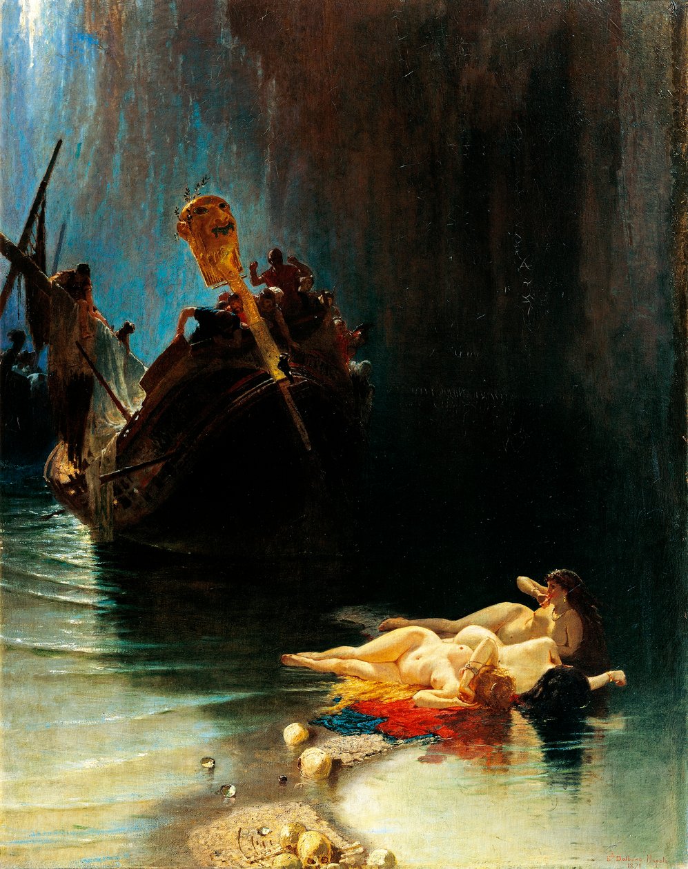Legend of sirener (olje på lerret) av Eduardo Dalbono
