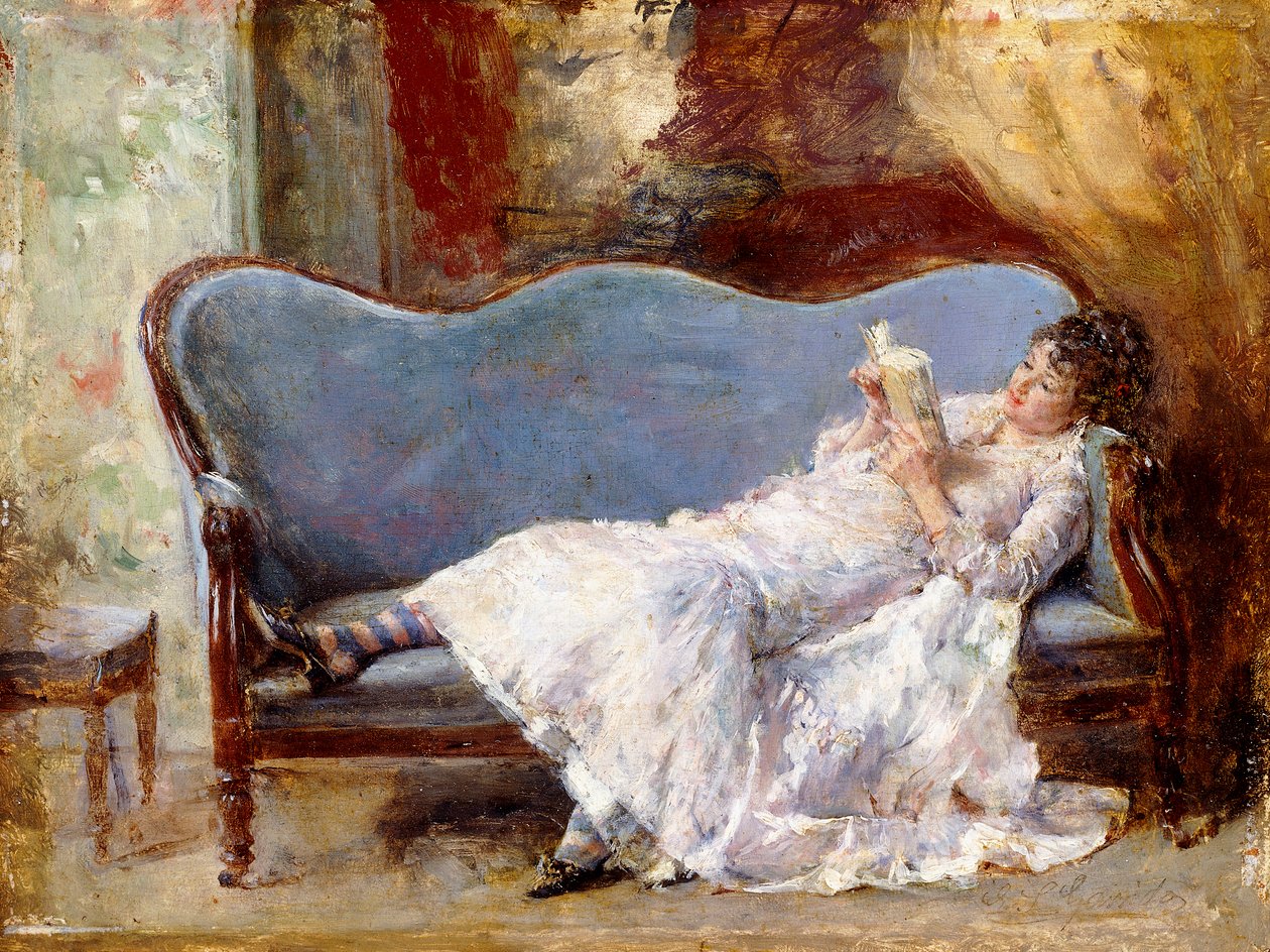 En dame som leser, av Eduardo Leon Garrido