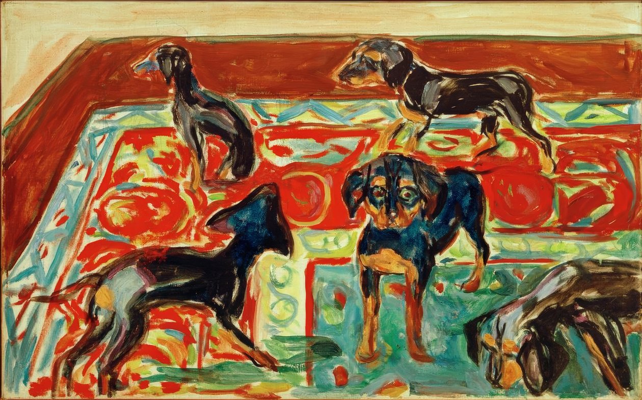 Fem valper på teppet av Edvard Munch