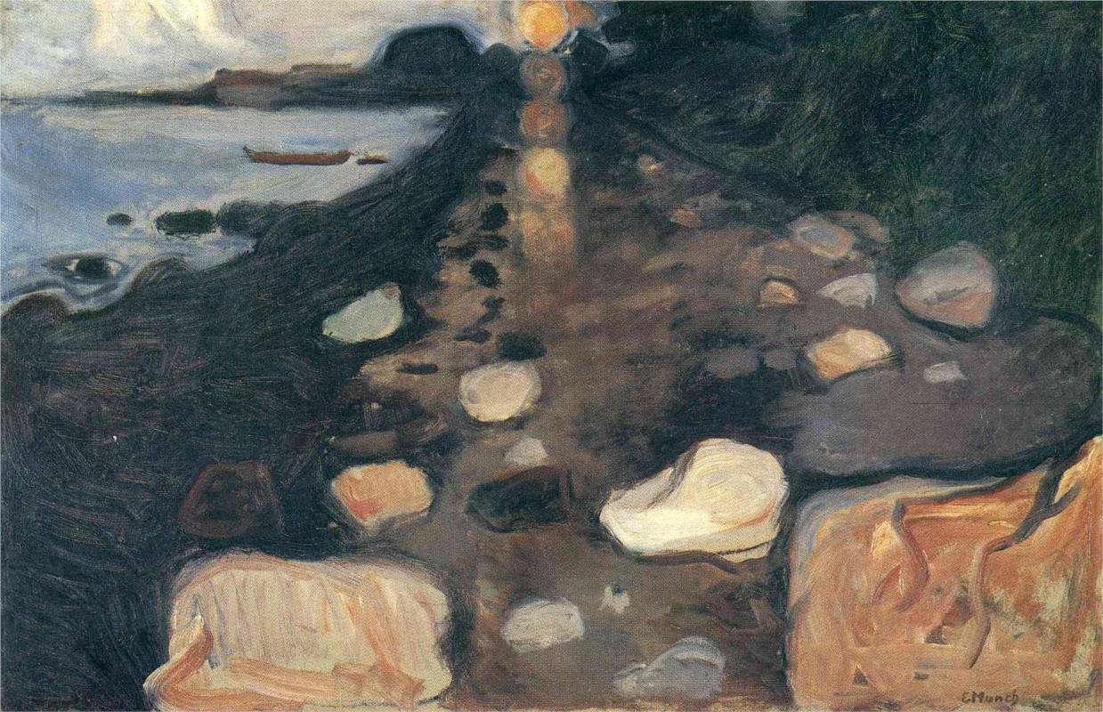 Måneskinn på stranden av Edvard Munch
