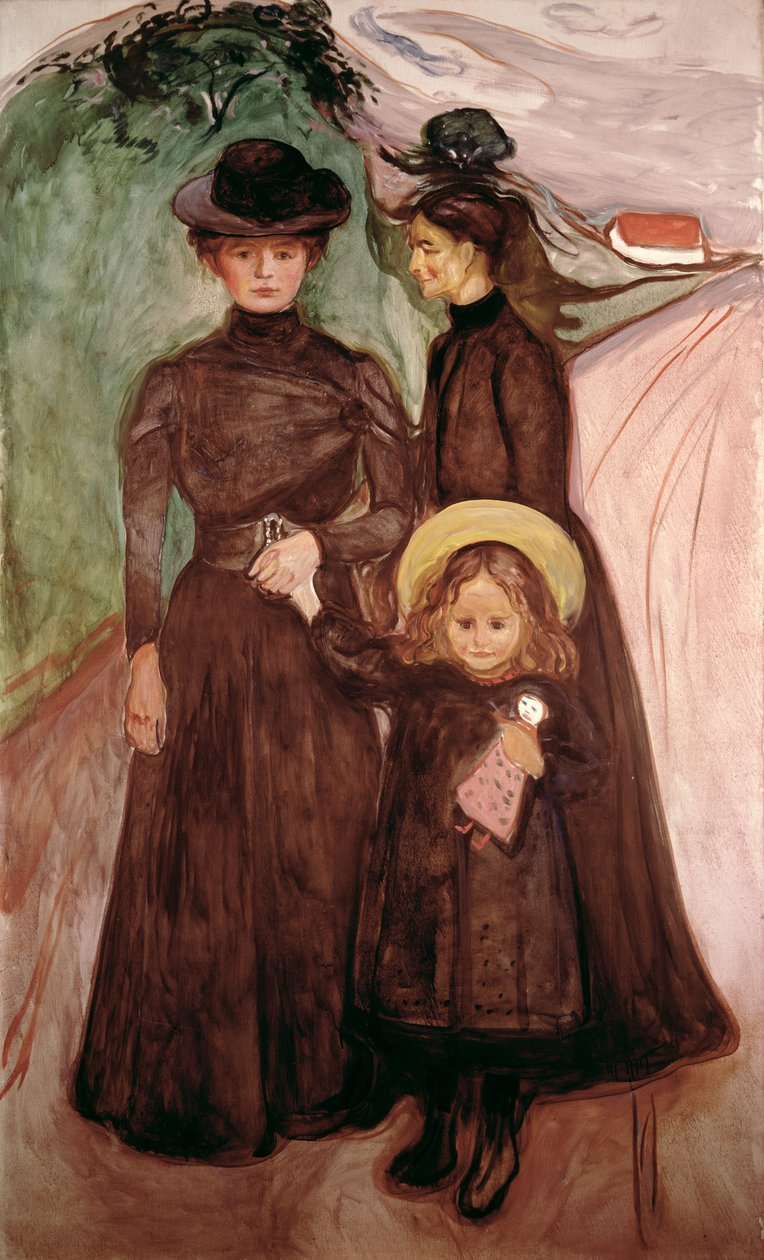 Familien på veien ca.1903 av Edvard Munch