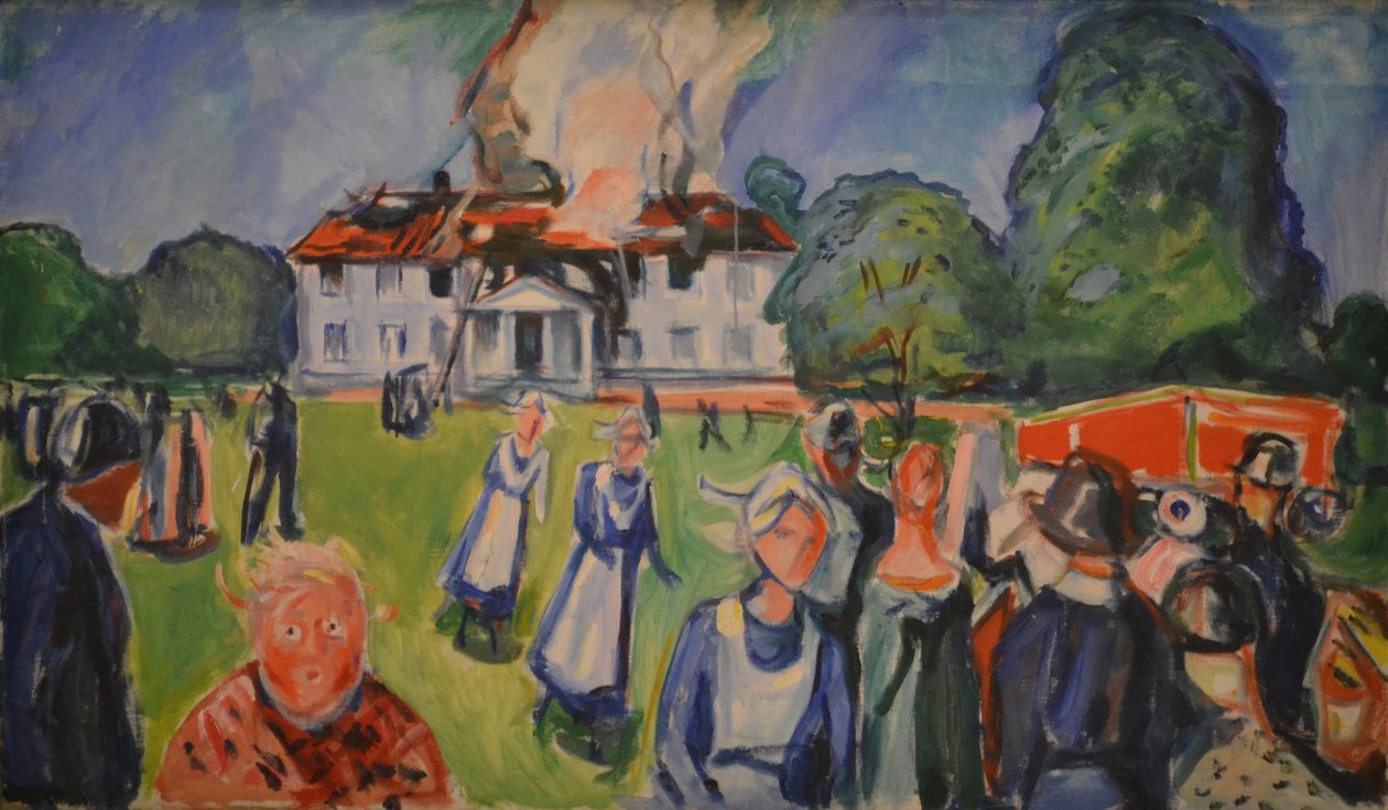 Huset brenner av Edvard Munch