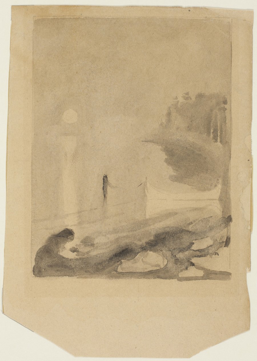 En båt knyttet til en brygge, 1892 av Edvard Munch